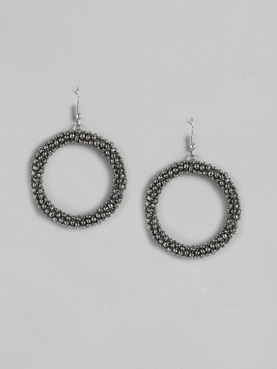 Silver-Plated Circular Hoop Earrings