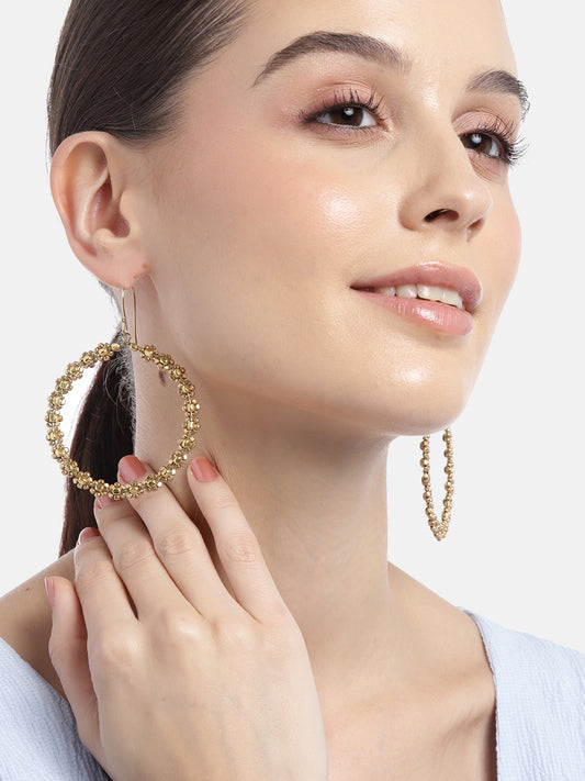 Gold-Plated Circular Hoop Earrings