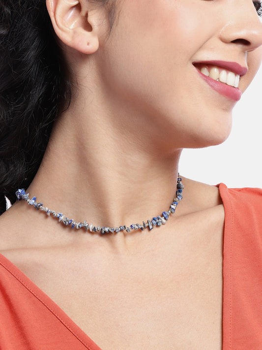 Blue & White Beaded Necklace