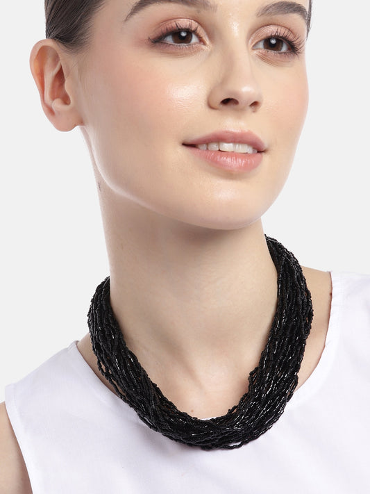 Beaded Multi-Layered Statement Necklace