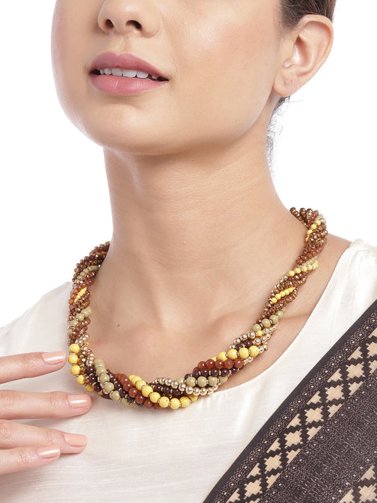 Brown & Gold-Toned Necklace