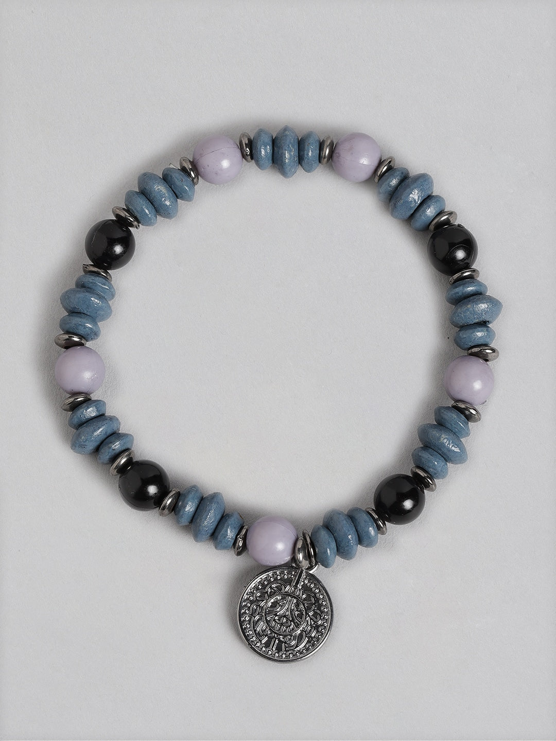 Women Pack of 5 Blue & Black Elasticated Bracelet