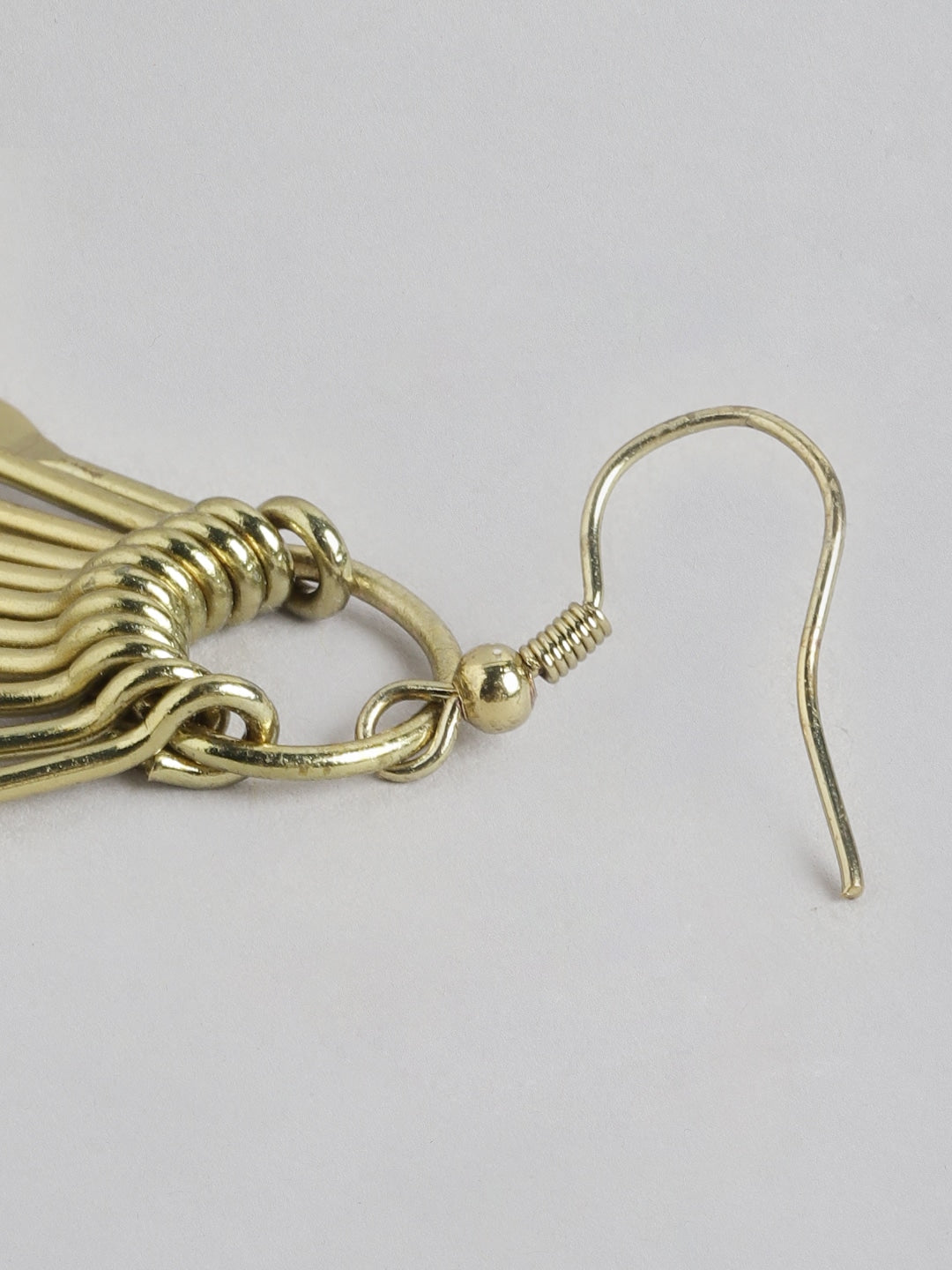 RICHEERA Gold-Plated Contemporary Drop Earrings