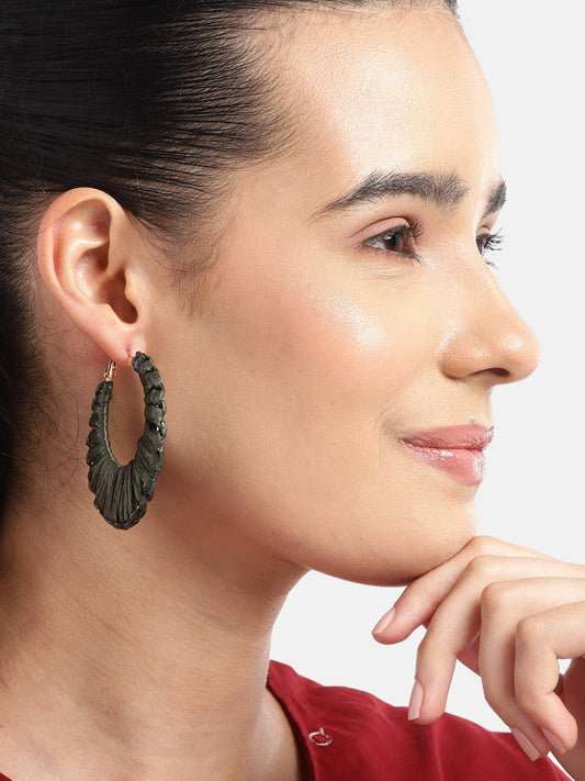 Rose-Gold Plated Circular Hoop Earrings