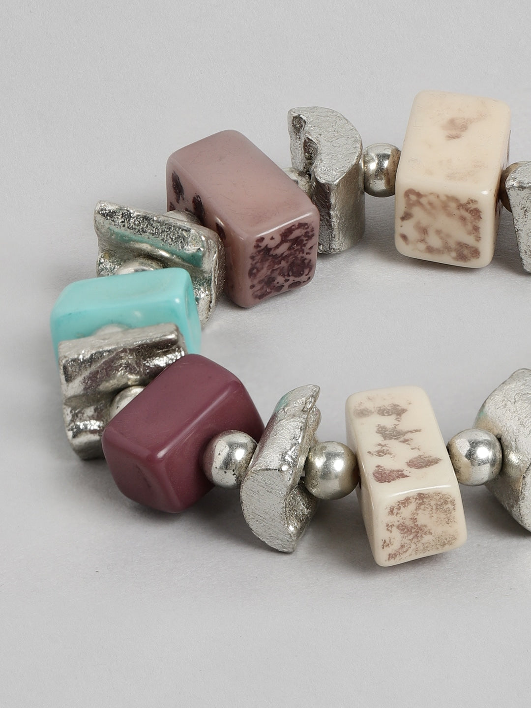 Women Silver-Toned Silver-Plated Elasticated Bracelet