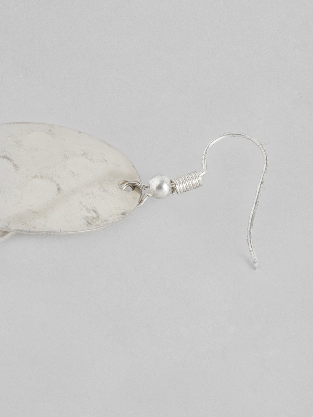 RICHEERA Silver-Toned Geometric Drop Earrings - Richeera