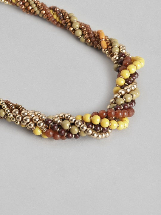 Brown & Gold-Toned Necklace