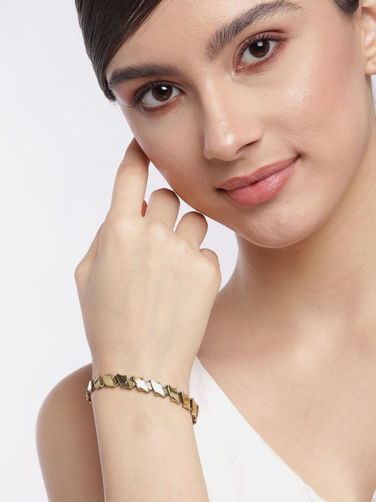 Women Gold-Toned Gold-Plated Bangle-Style Bracelet