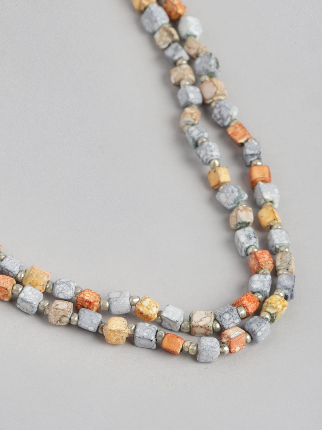 Beaded Double-Layered Statement Necklace