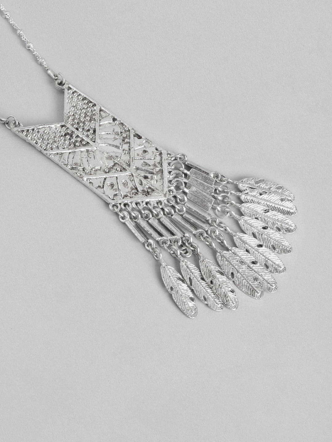 Silver-Plated Feather Necklace