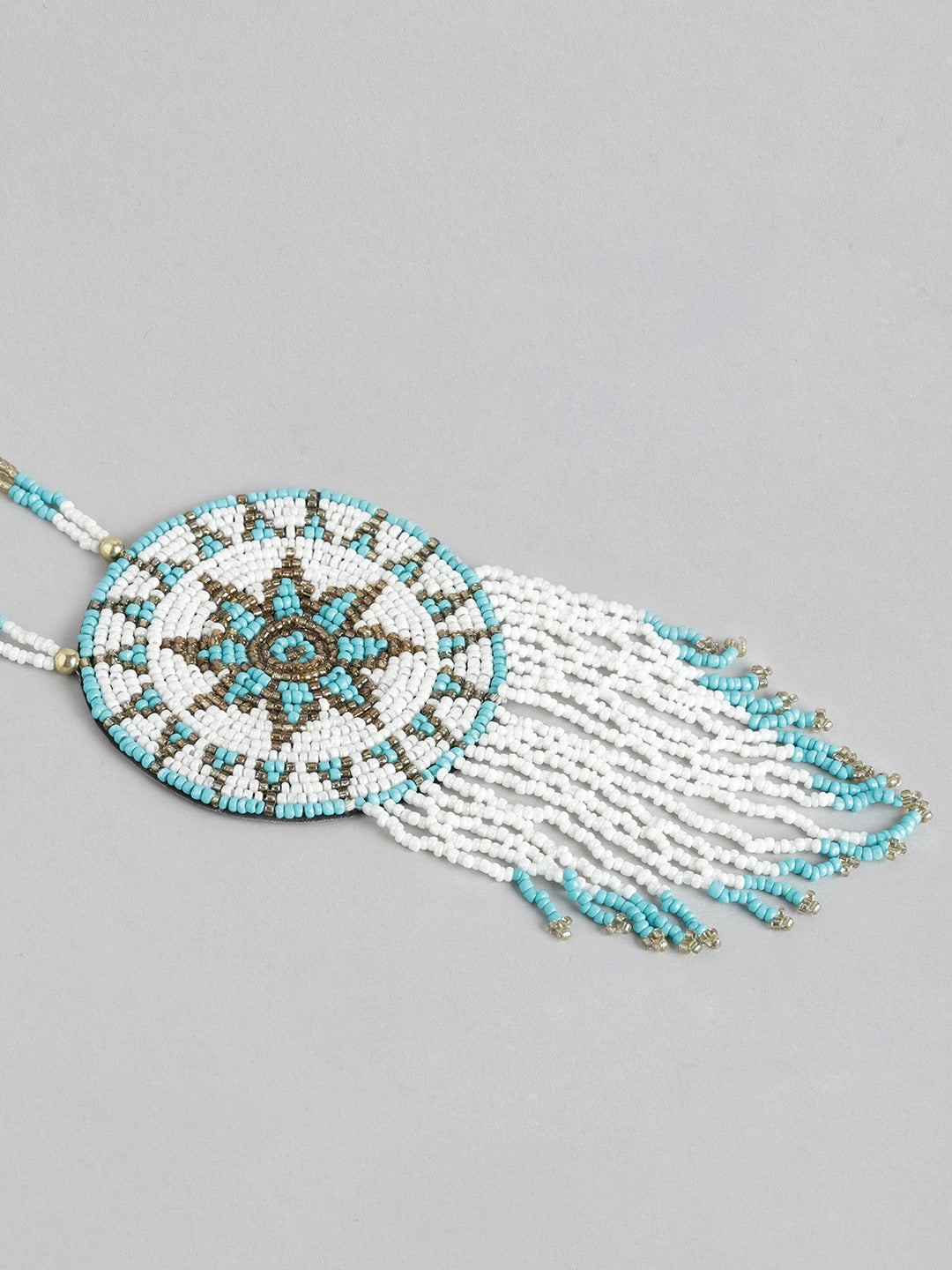 Blue & White Artificial Beads Necklace