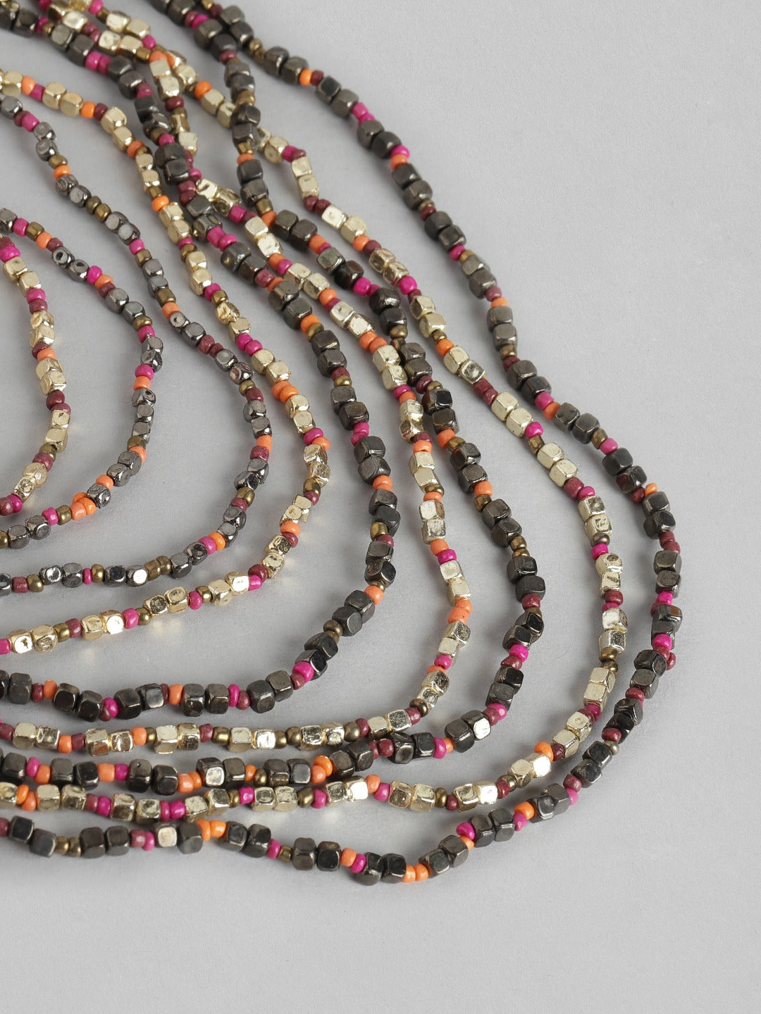 Gold-Toned & Grey Layered Necklace