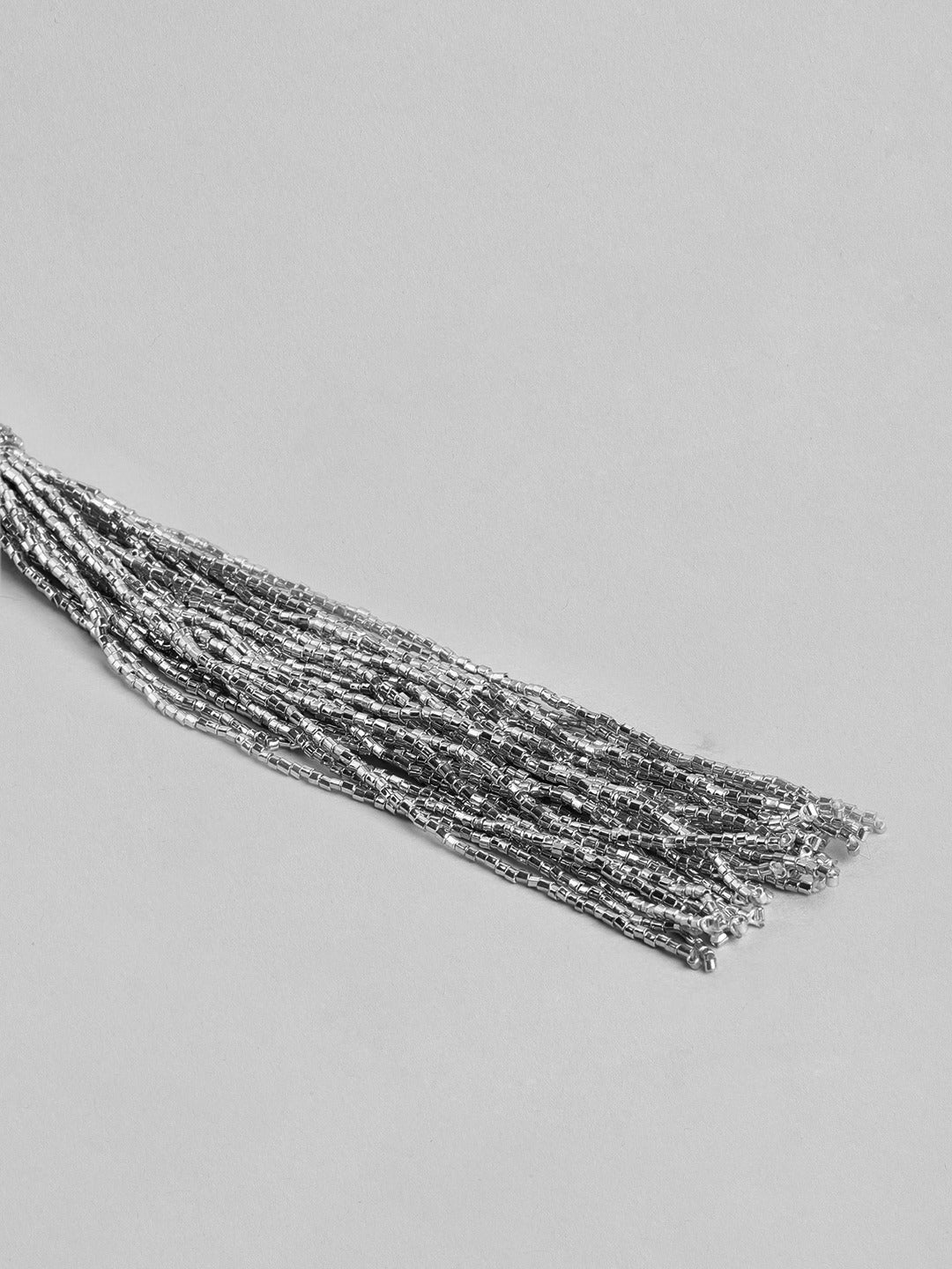 Silver-Toned Women Beaded Necklace