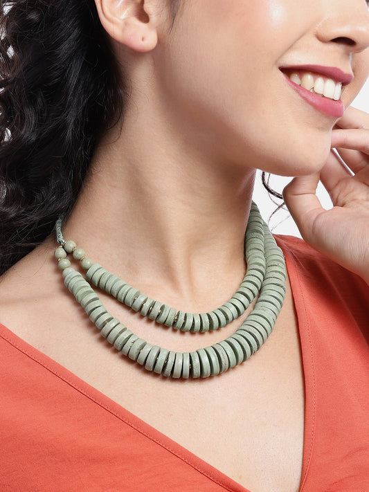 RICHEERA Green Layered Necklace