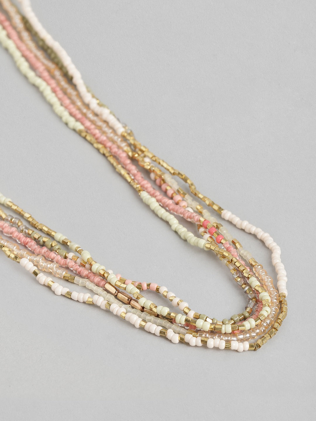 Pink Gold-Plated Layered Necklace