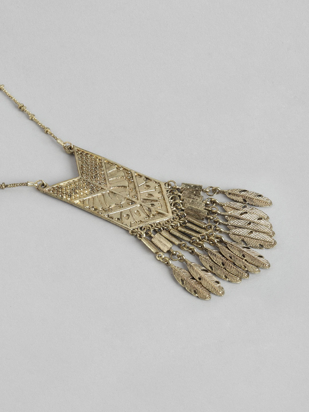 Gold-Toned Feather Necklace