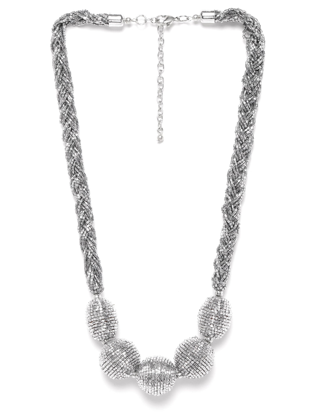 Women Silver-Plated Beaded Necklace