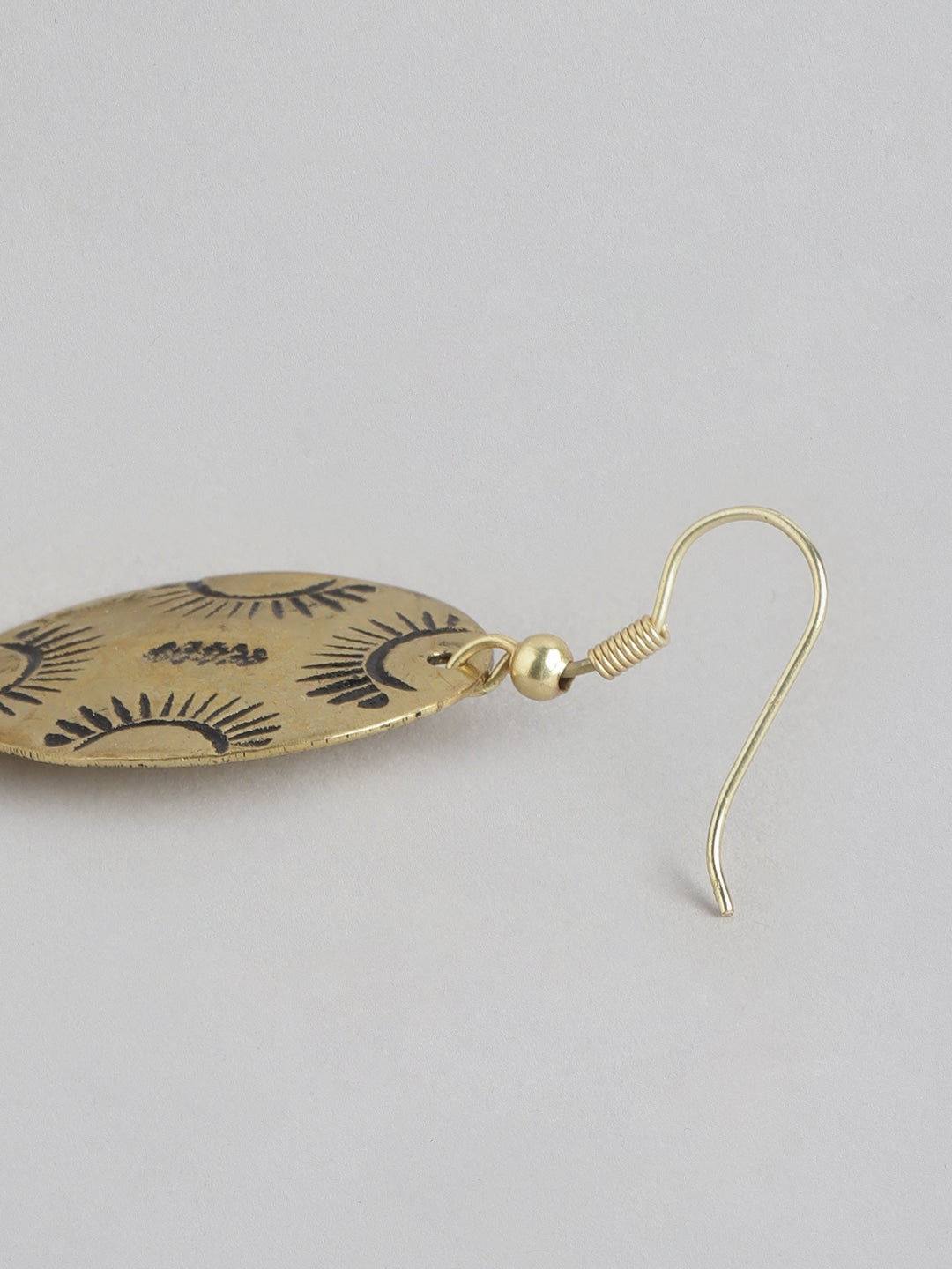 Gold-Plated Oval Drop Earrings