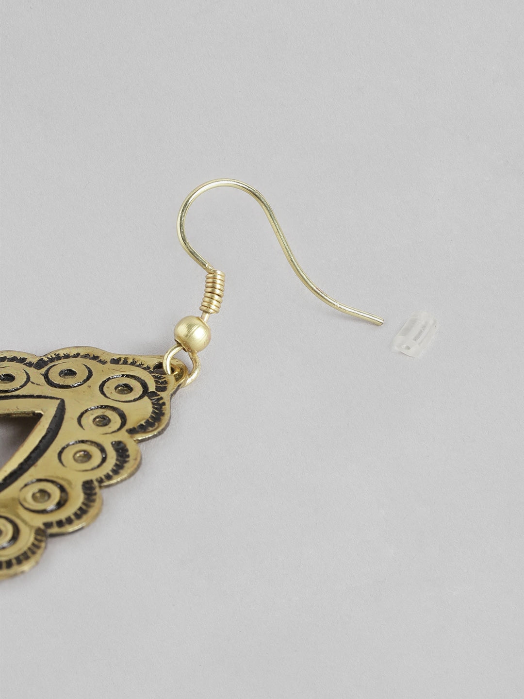 RICHEERA Gold-Plated Teardrop Shaped Drop Earrings