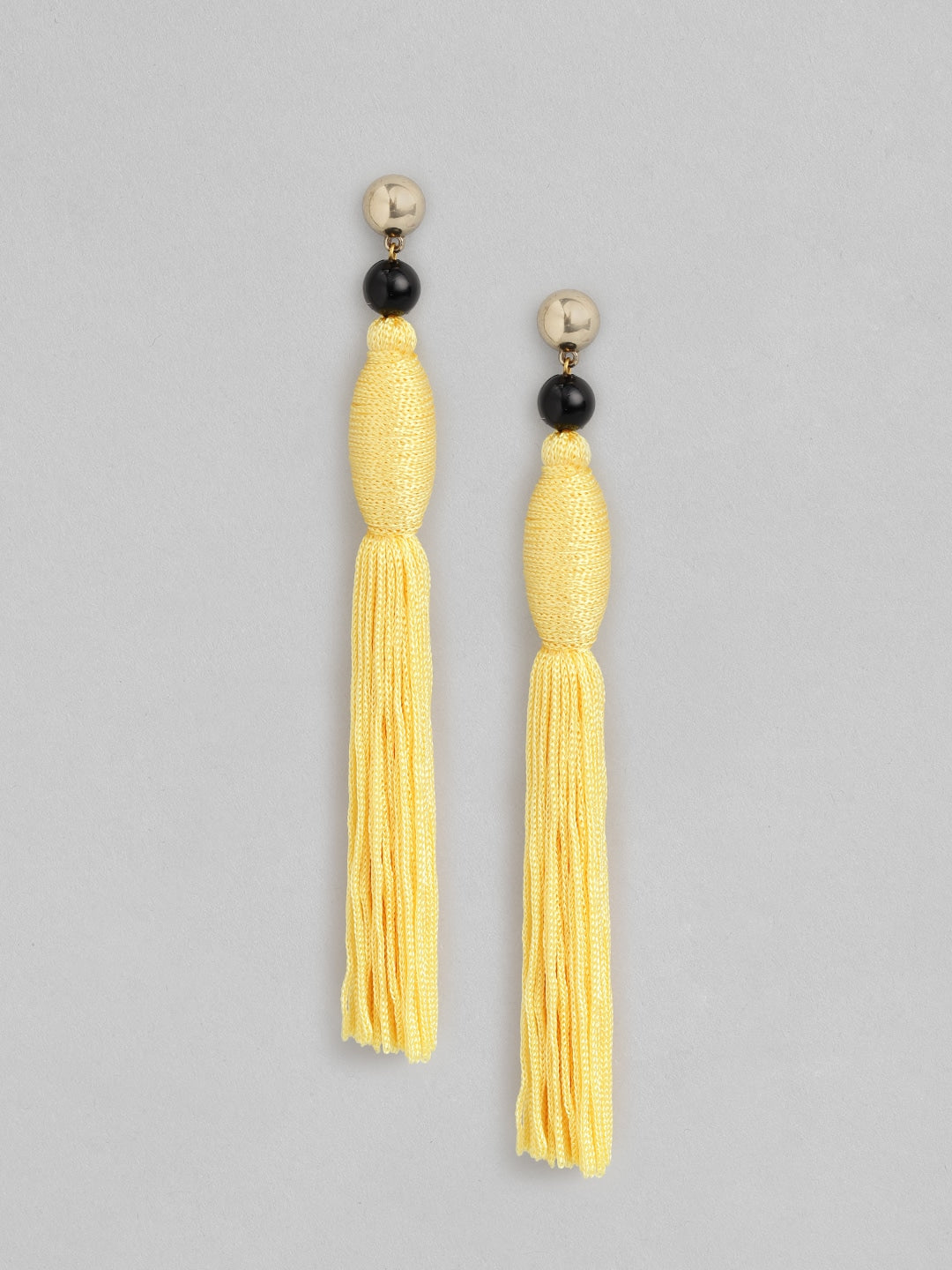 Yellow & Black Contemporary Drop Earrings