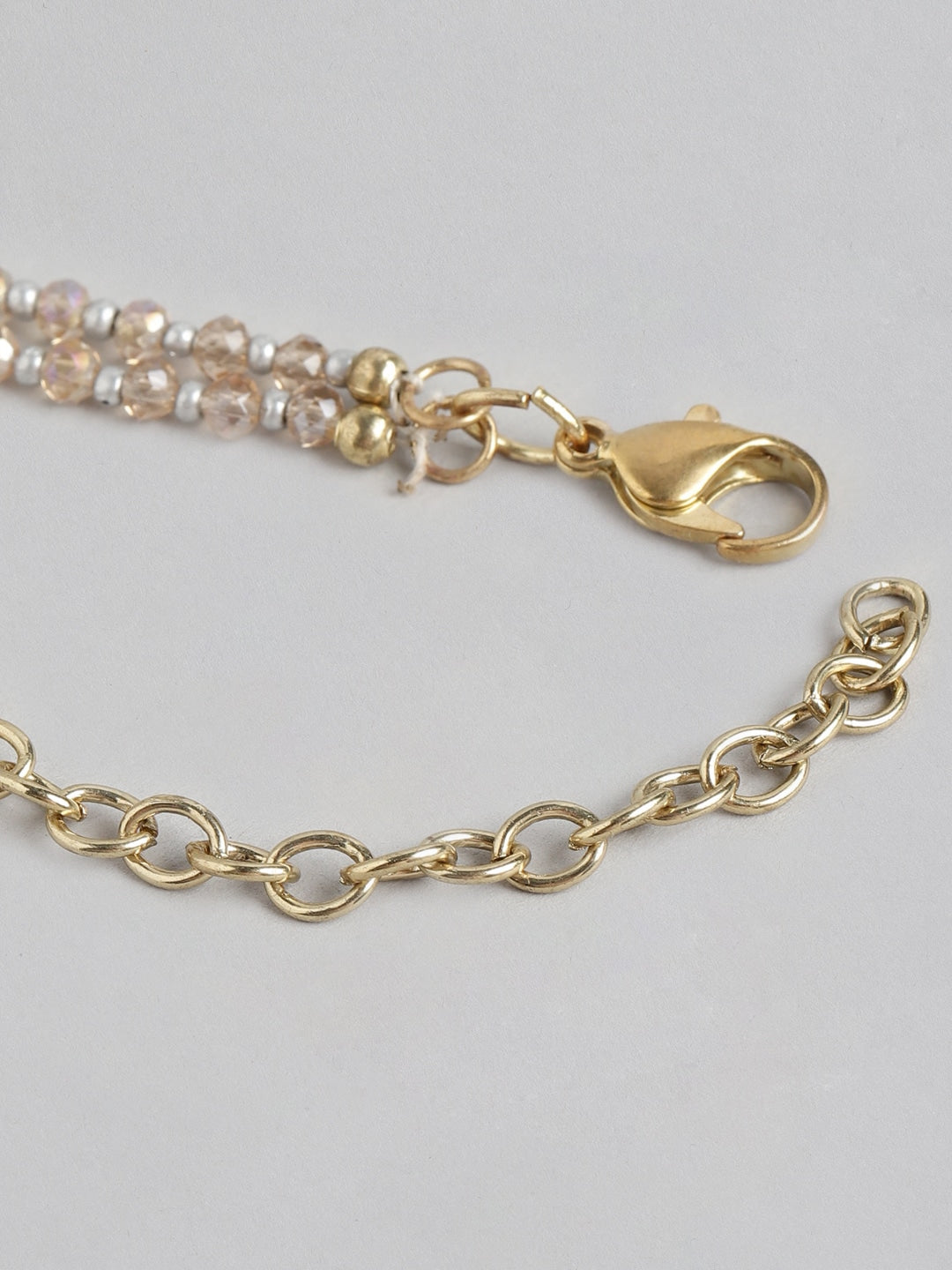 Gold-Plated Beaded Double-Layered Necklace