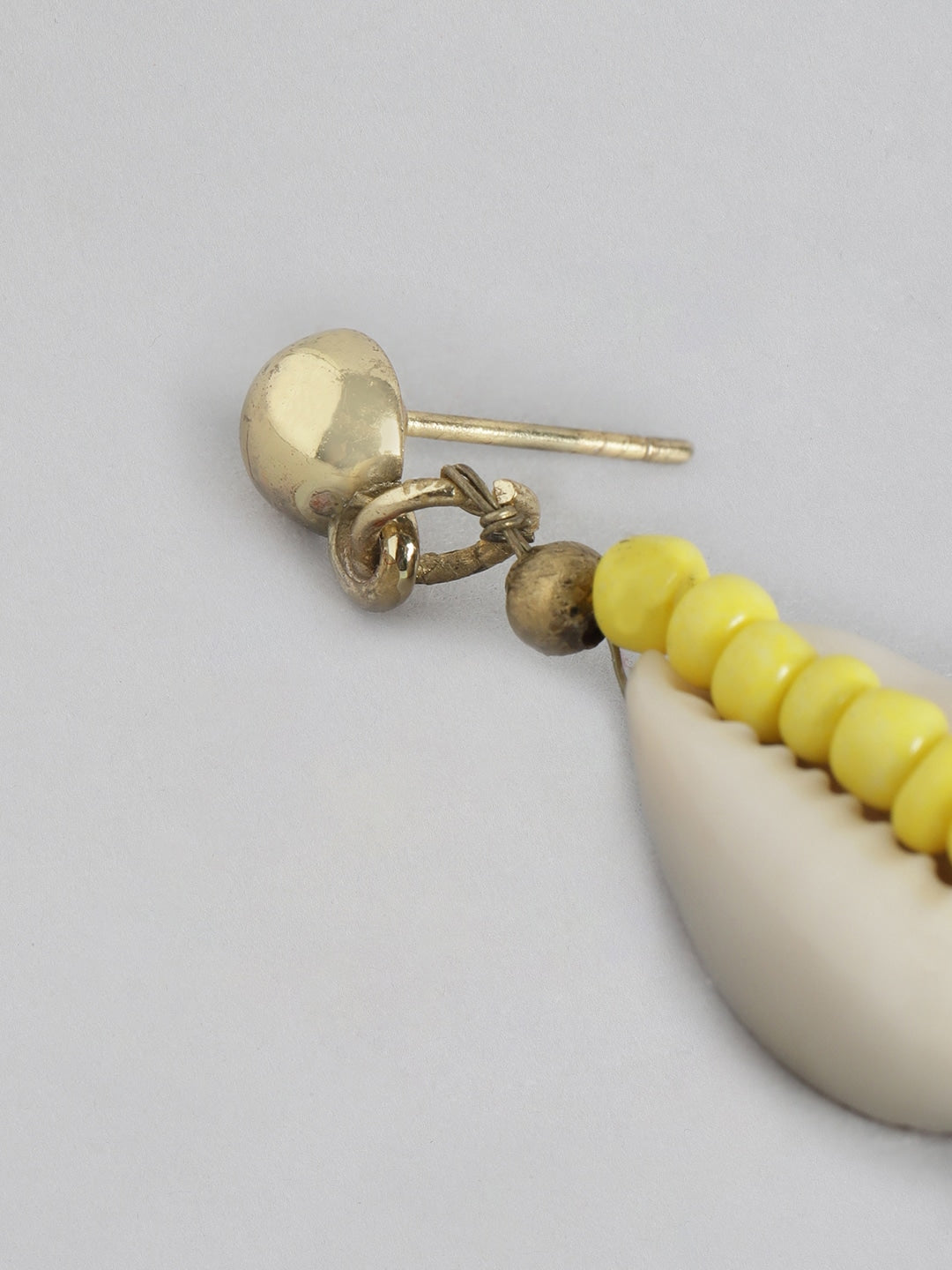 Yellow & White Contemporary Drop Earrings