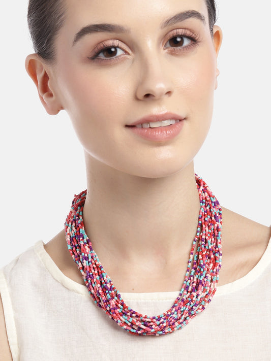 RICHEERA Beaded Multi-Layered Statement Necklace