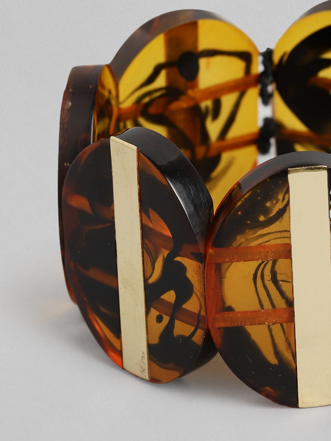 Women Brown & Gold-Toned Elasticated Bracelet