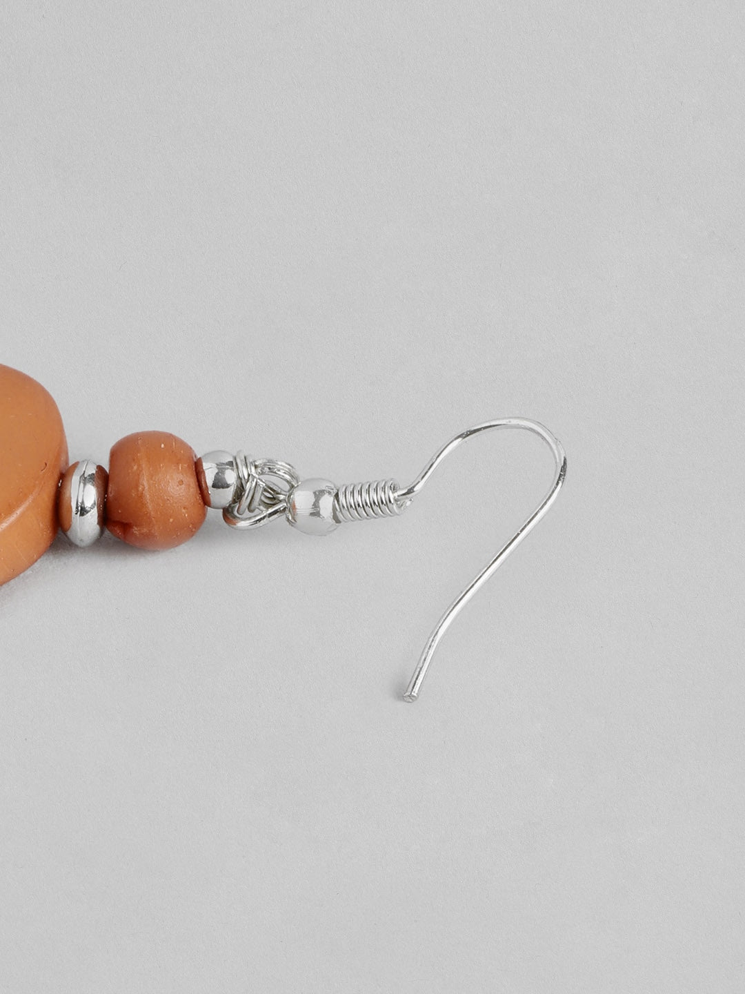 Silver-Plated Teardrop Shaped Drop Earrings