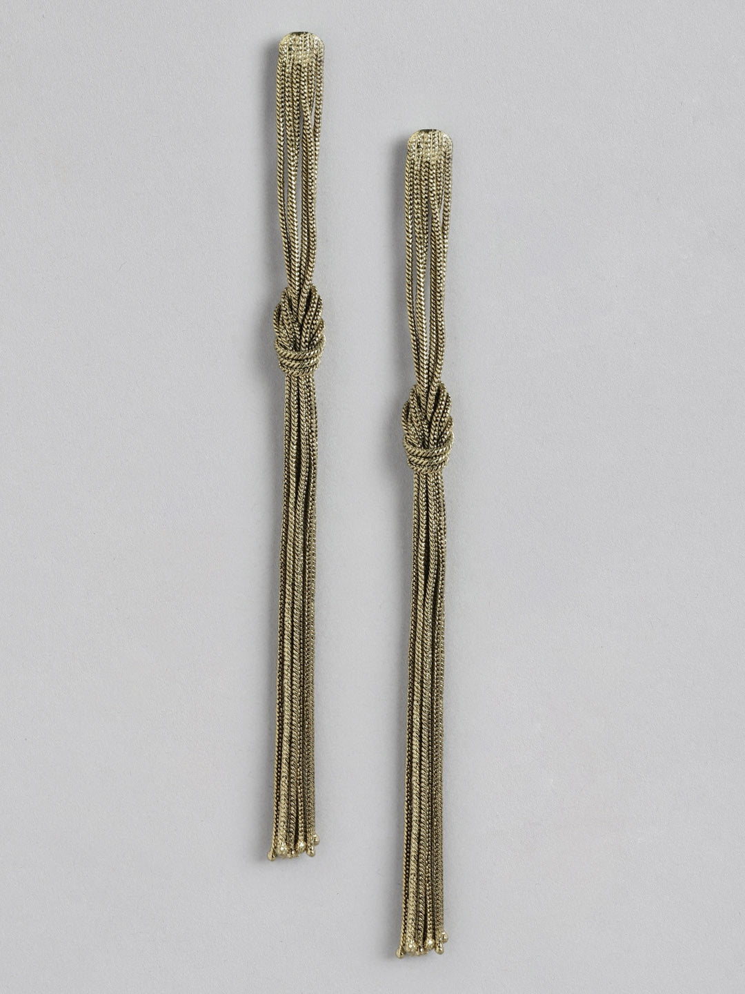 Gold-Plated Teardrop Shaped Drop Earrings