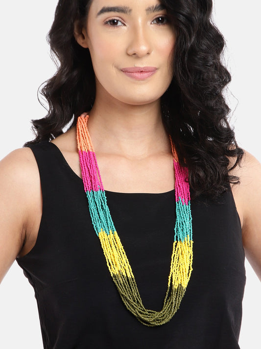 Artificial Beads Layered Necklace