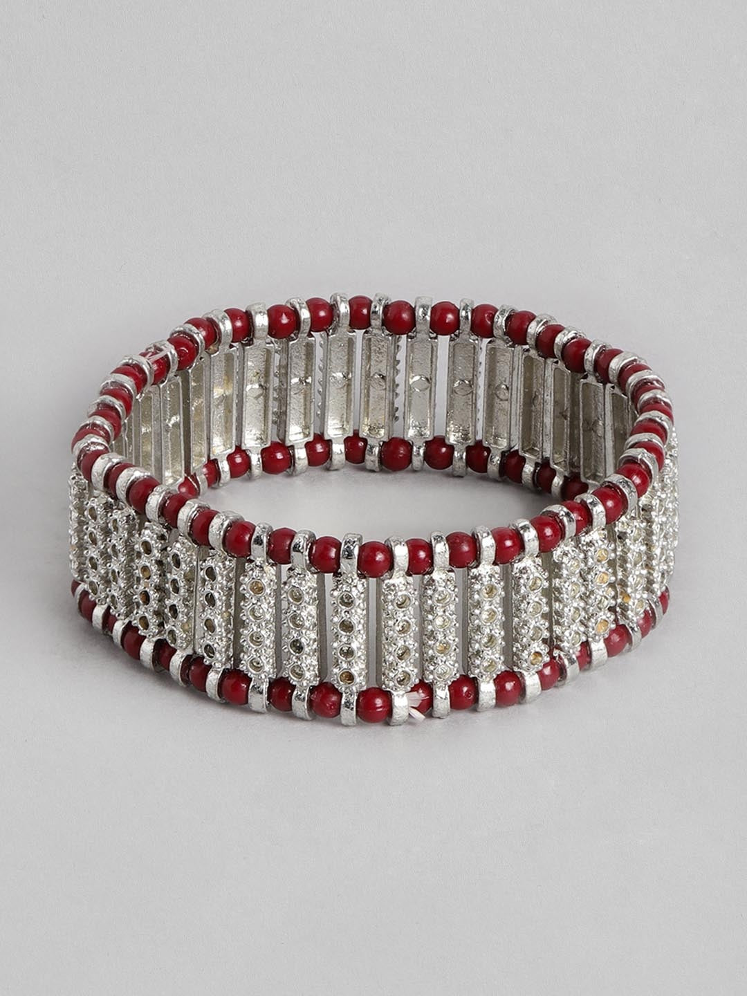 Women Silver-Toned & Red Charm Bracelet