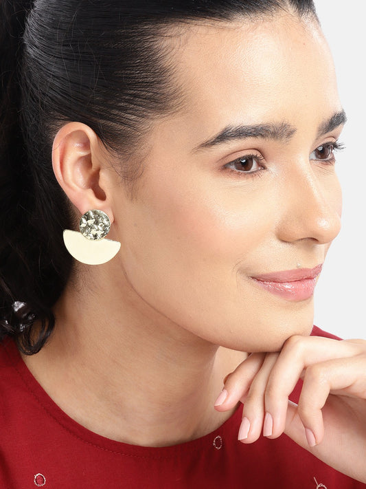 Gold-Plated Geometric Drop Earrings