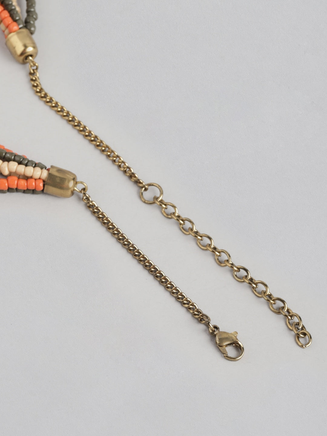 Gold-Plated Beaded Multi-Layered Statement Necklace - Richeera