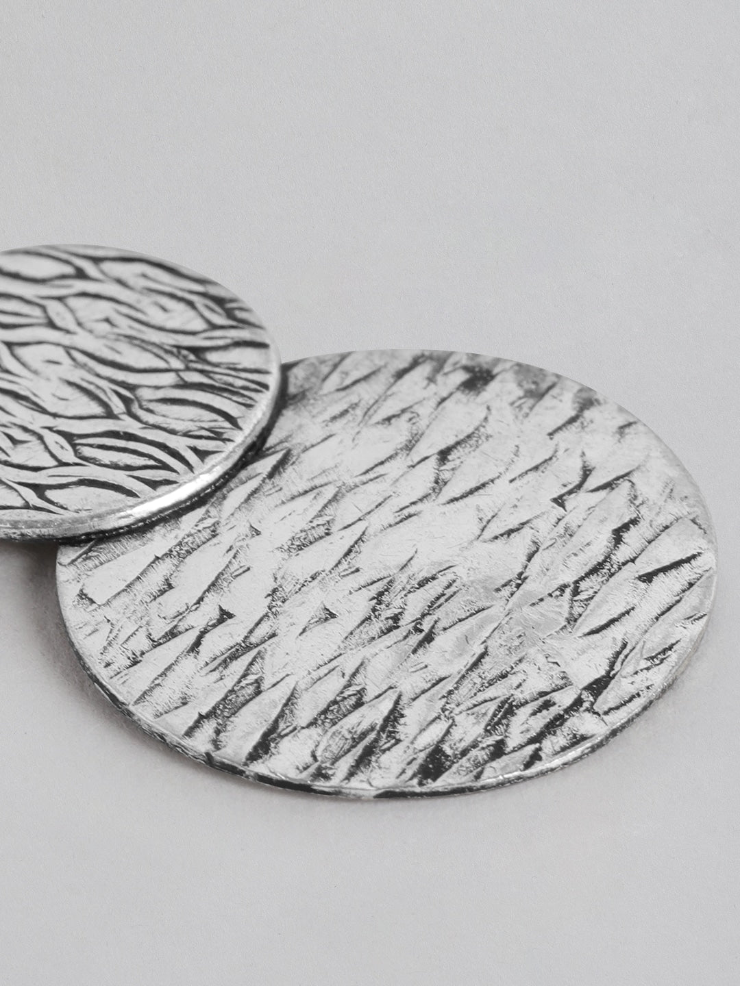 Silver-Plated Circular Drop Earrings