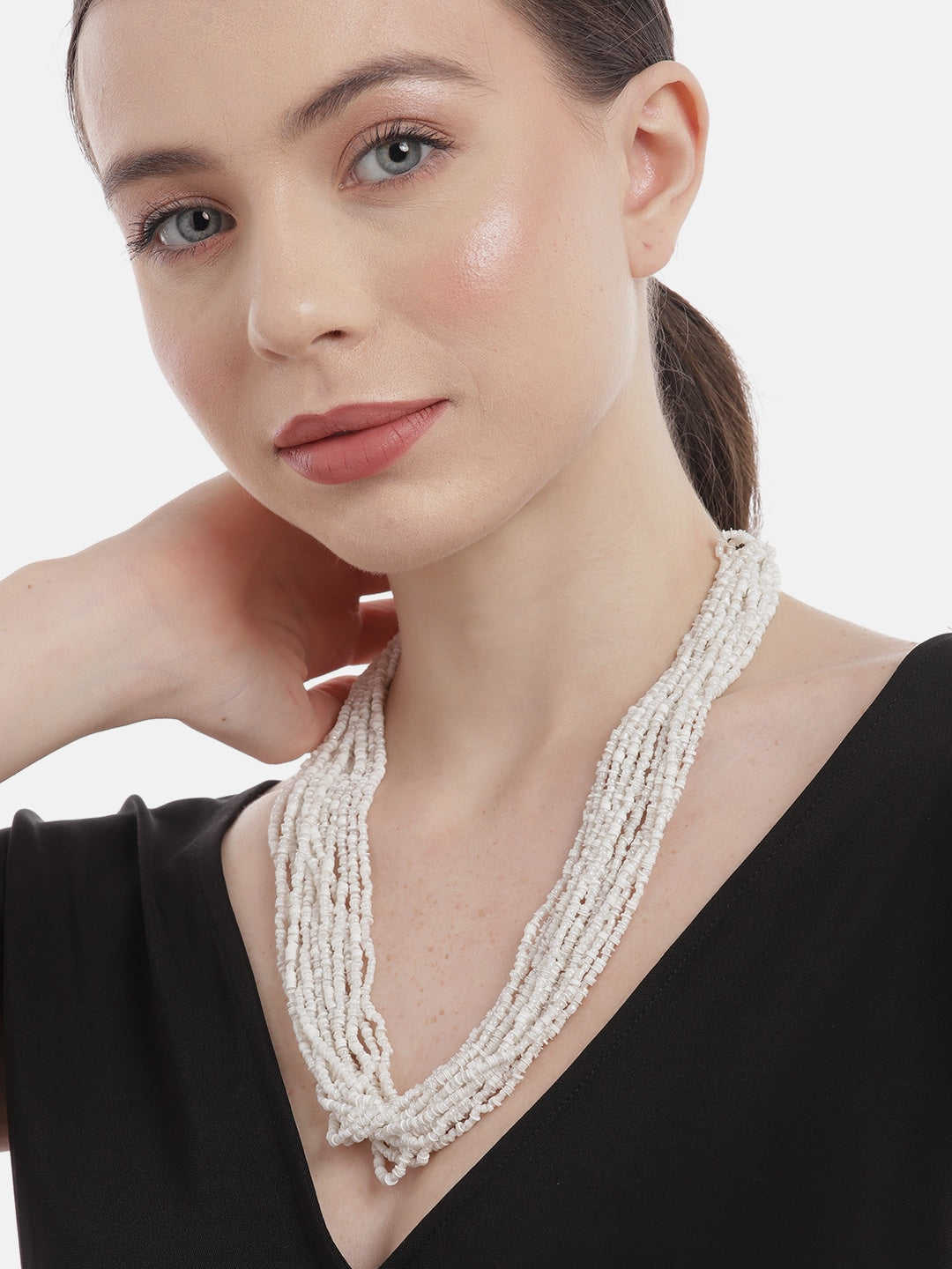 White Layered Necklace