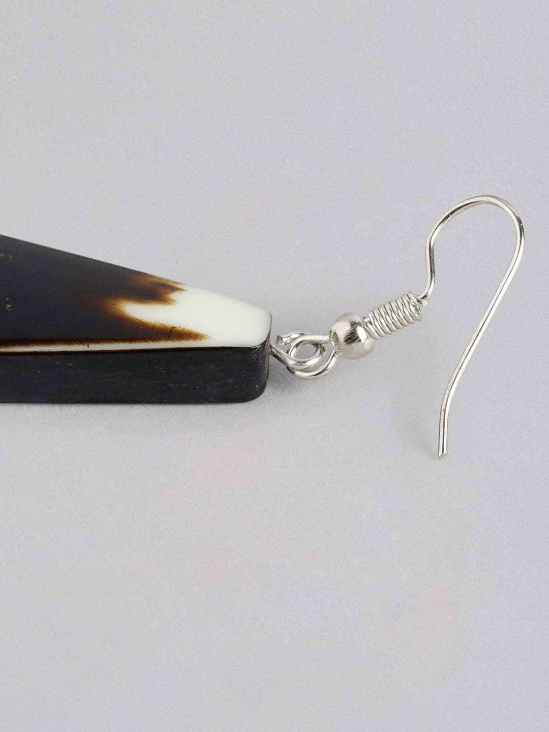 Silver-Plated Teardrop Shaped Drop Earrings