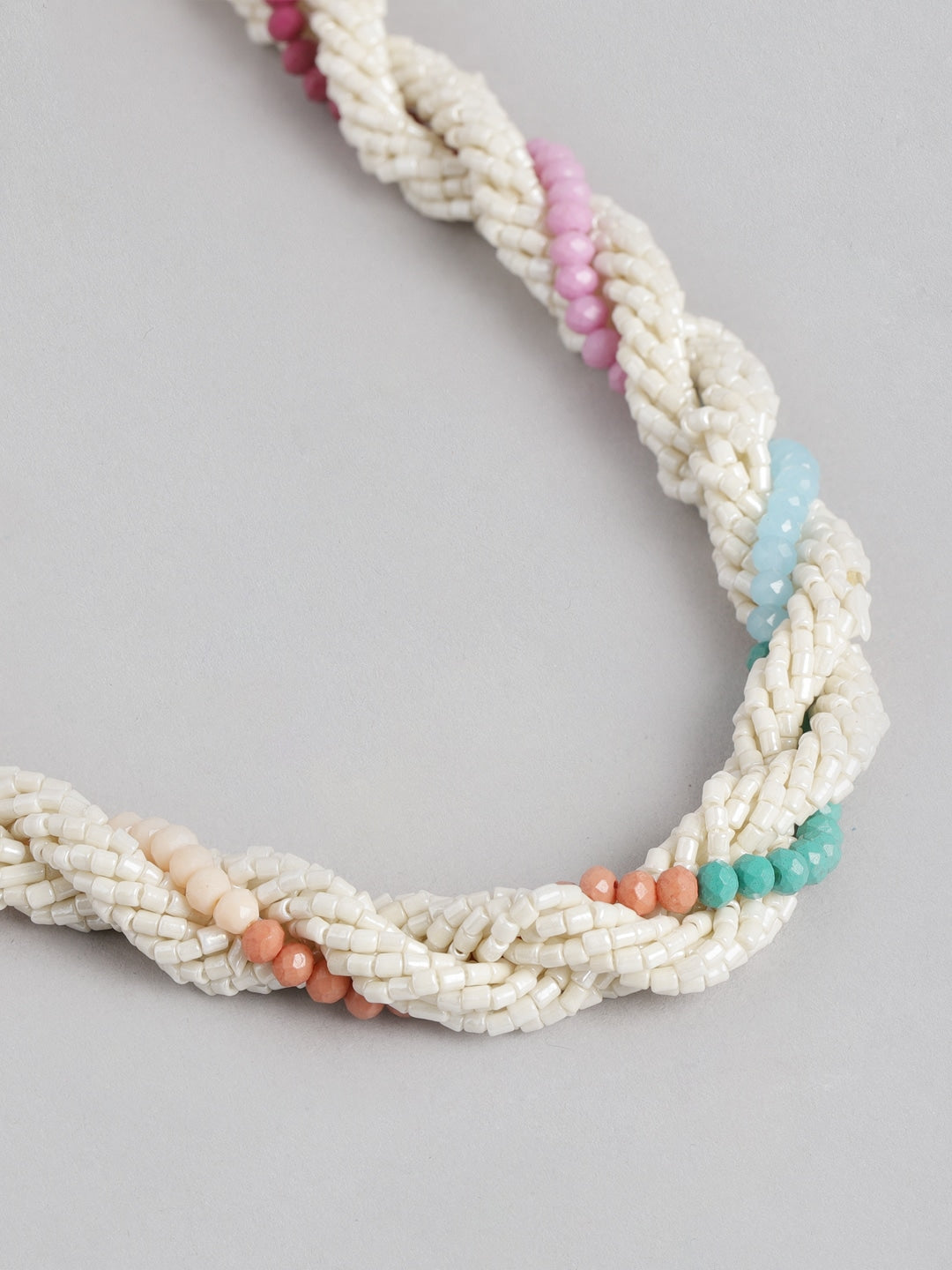 RICHEERA White & Red Layered Beaded Necklace