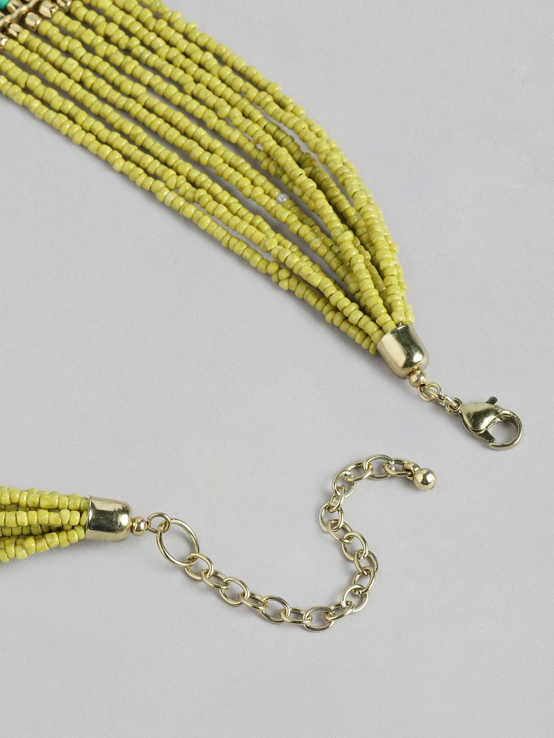 Gold-Plated Beaded Multi-Layered Statement Necklace - Richeera