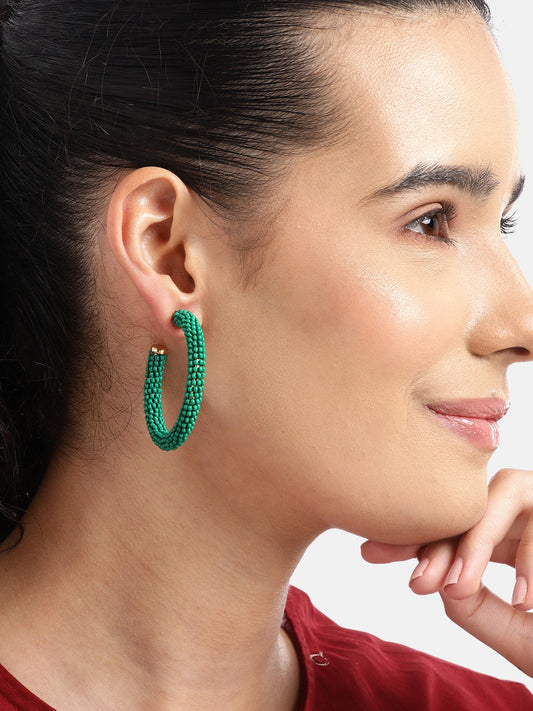 Rose Gold-Plated Circular Hoop Earrings