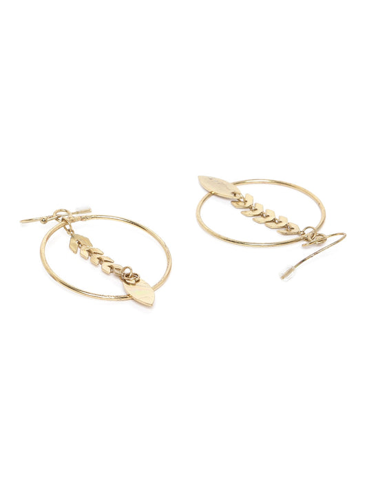 RICHEERA Gold-Plated Circular Drop Earrings