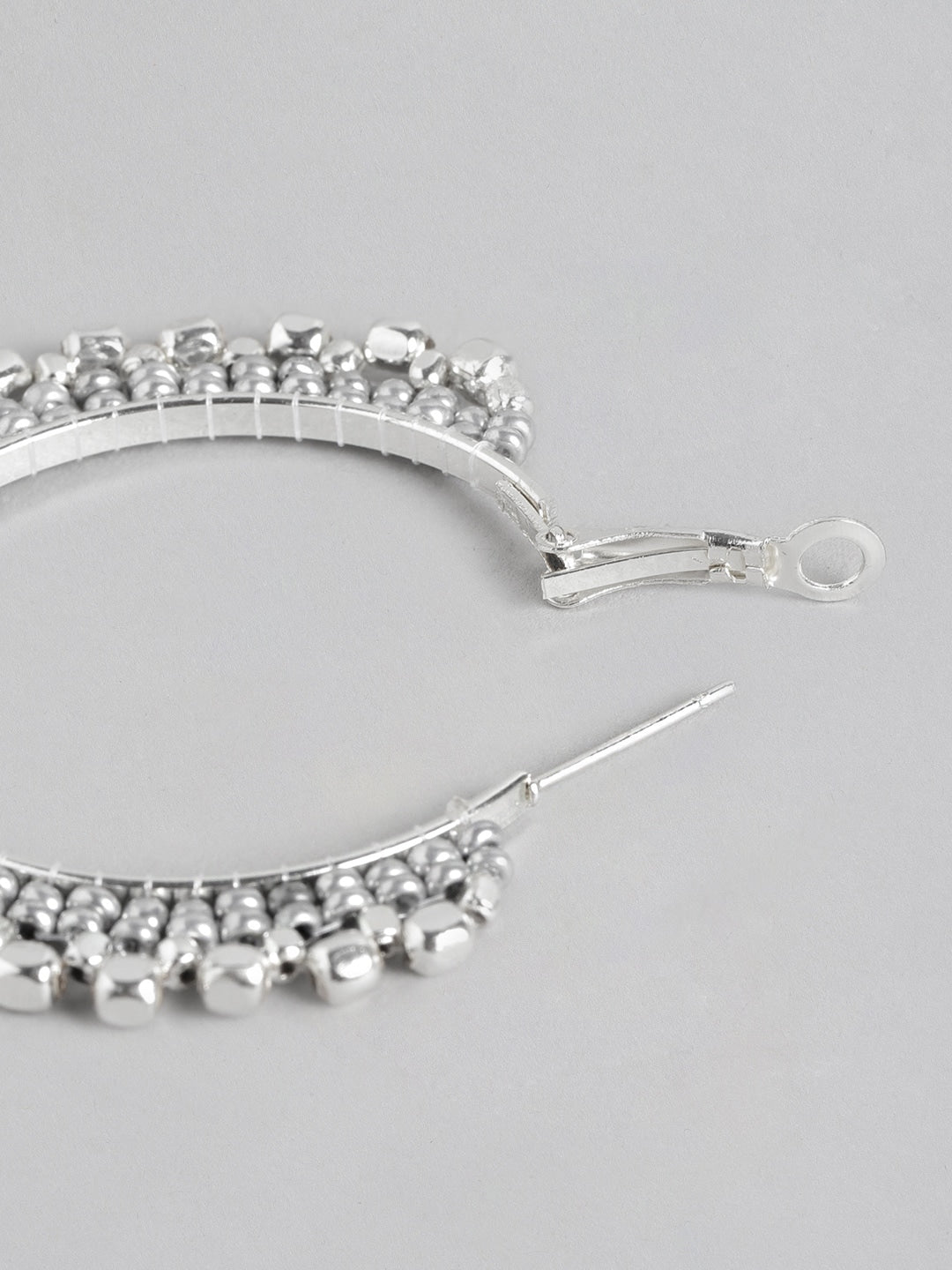 Silver-Plated Circular Hoop Earrings