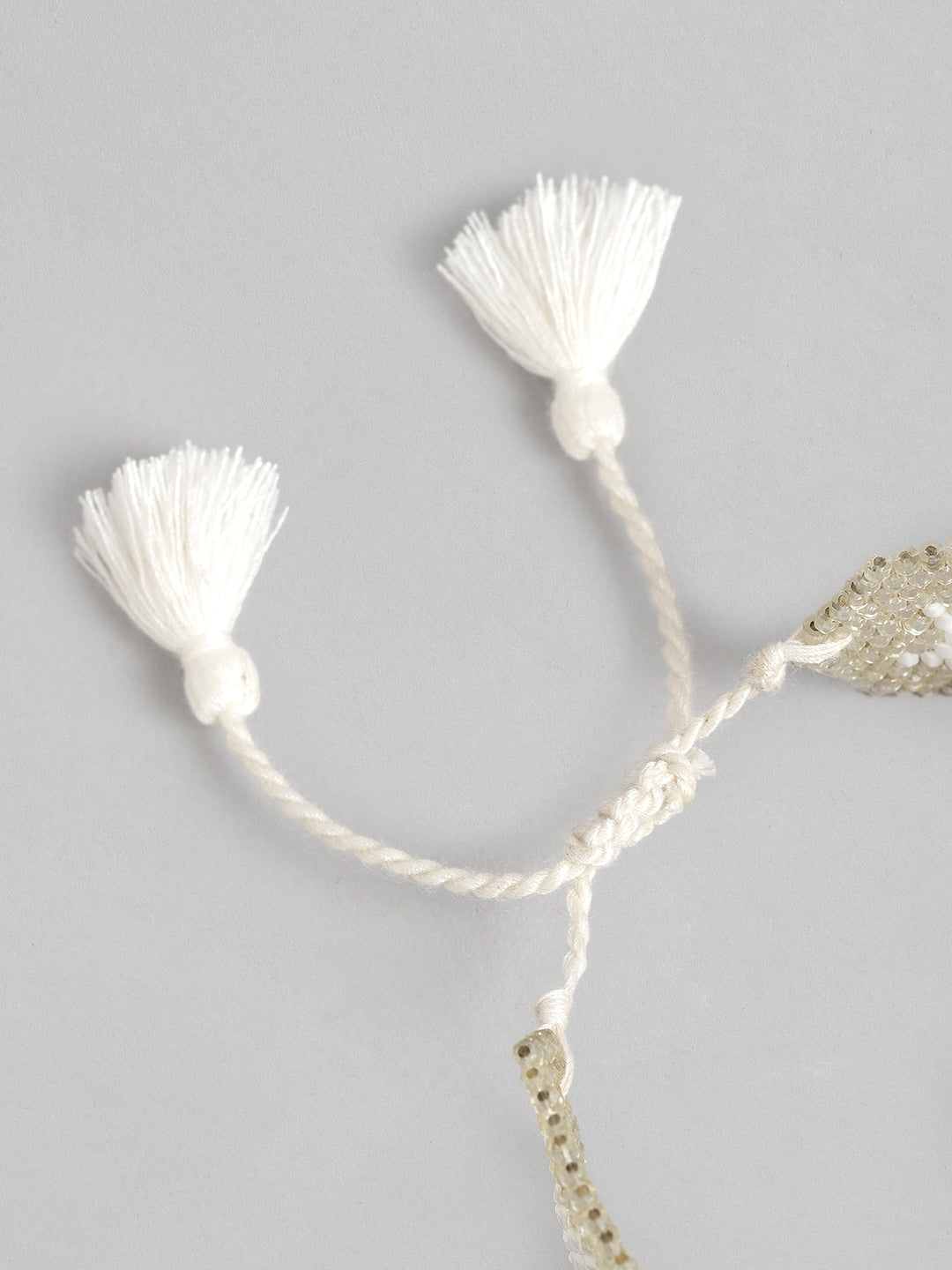 Women Gold-Toned & White Braided Bracelet