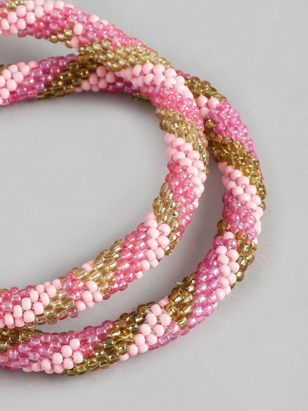 Women Set of 2 Artificial Beads Studded Bangle-Style Bracelet