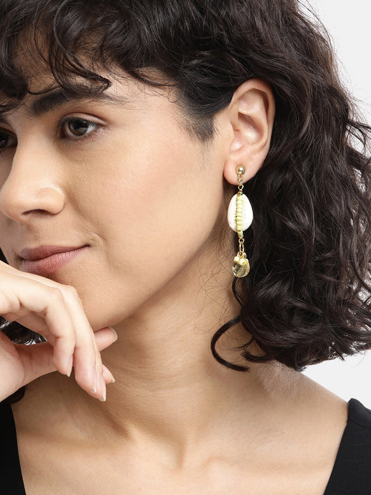 Gold-Plated Quirky Artificial Beads Drop Earrings