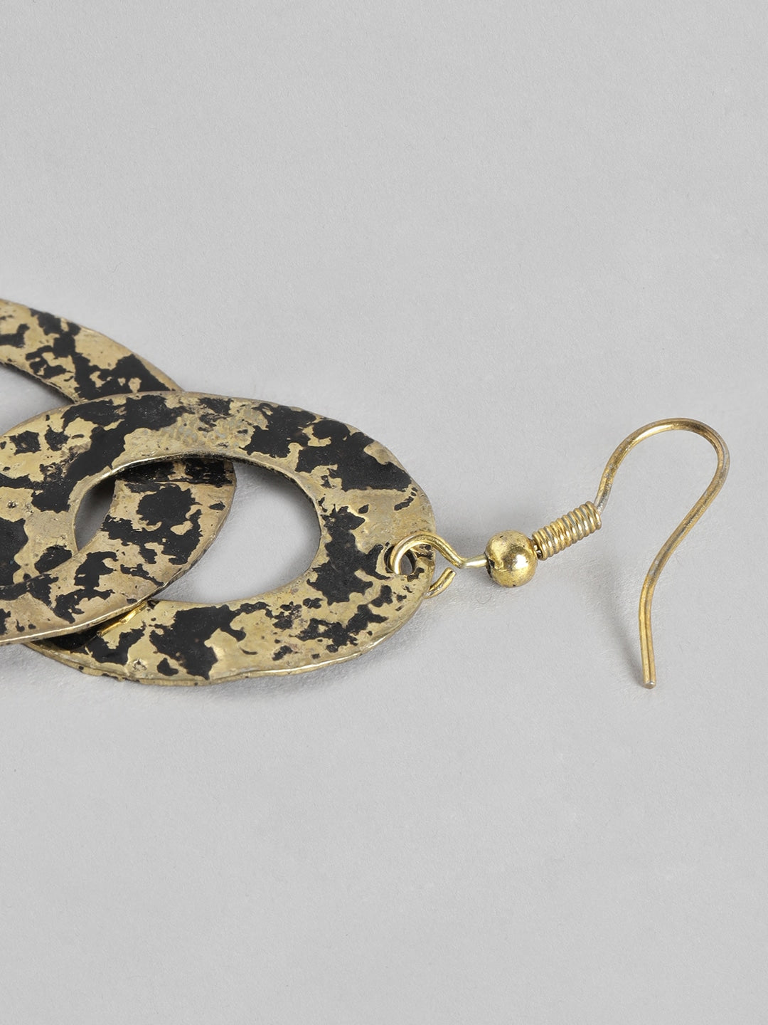 Gold-Toned Circular Drop Earrings