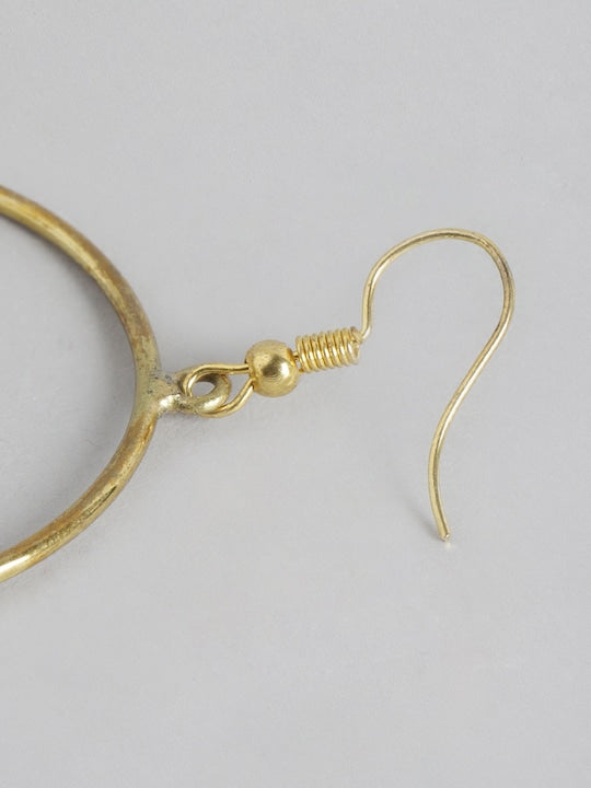 Gold-Toned Circular Drop Earrings