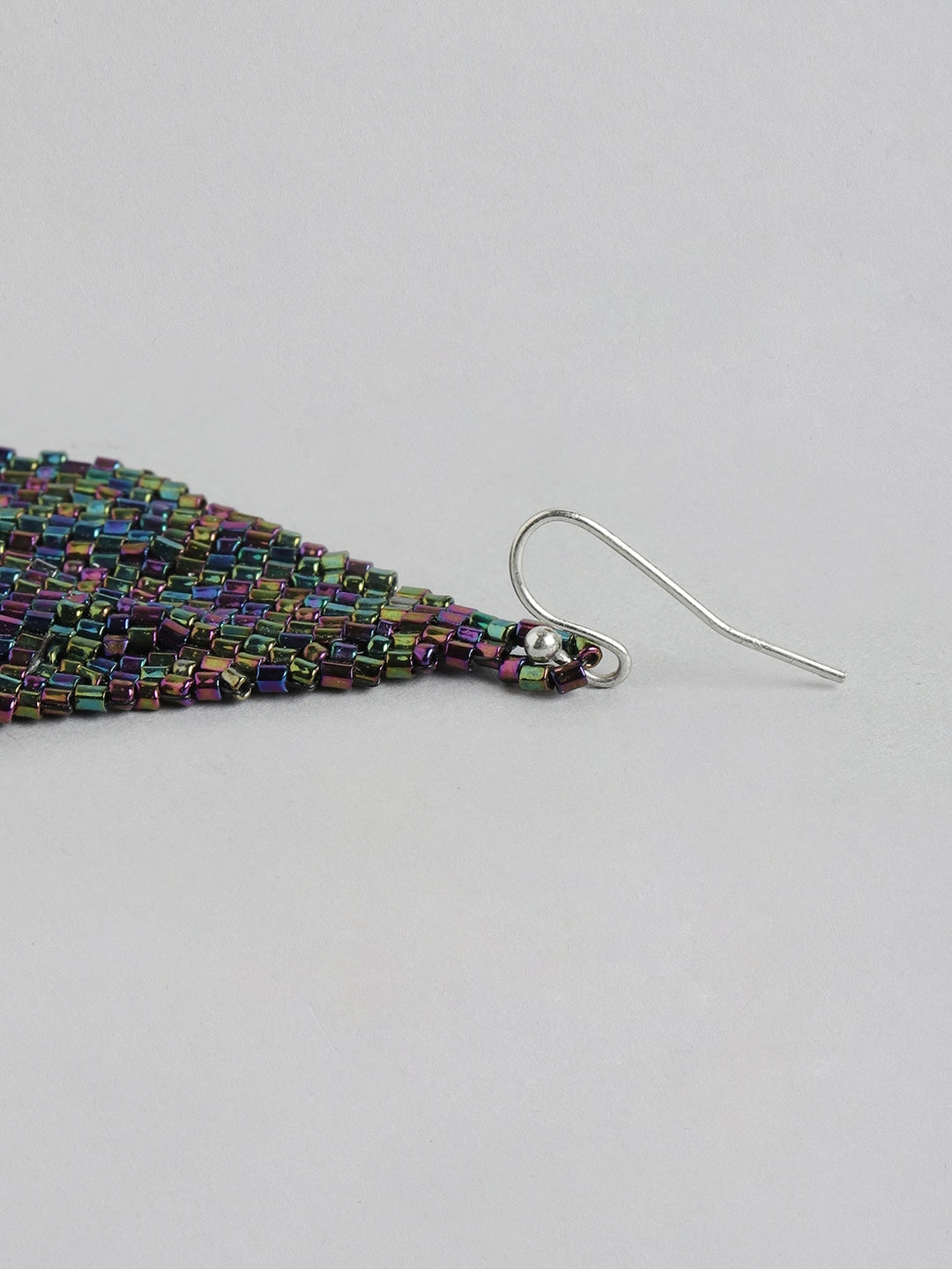 Multicoloured Feather Shaped Drop Earrings