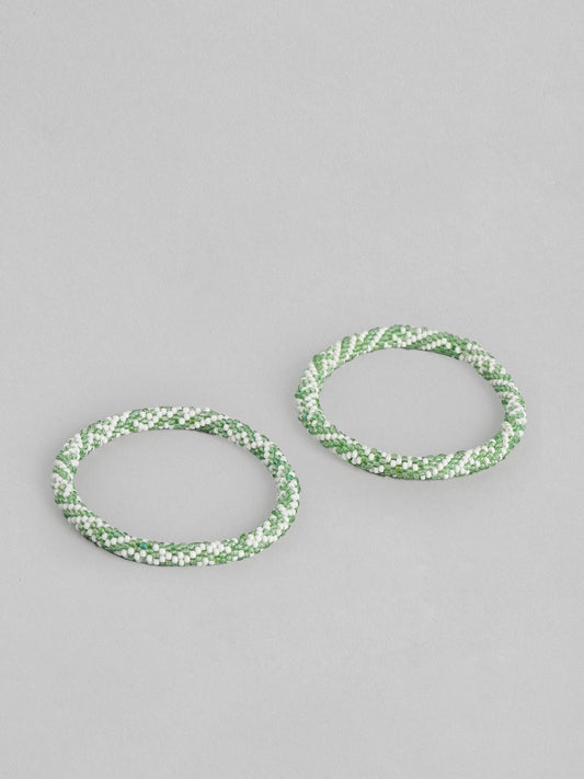 Women Set of 2 Beaded Bangle-Style Bracelet