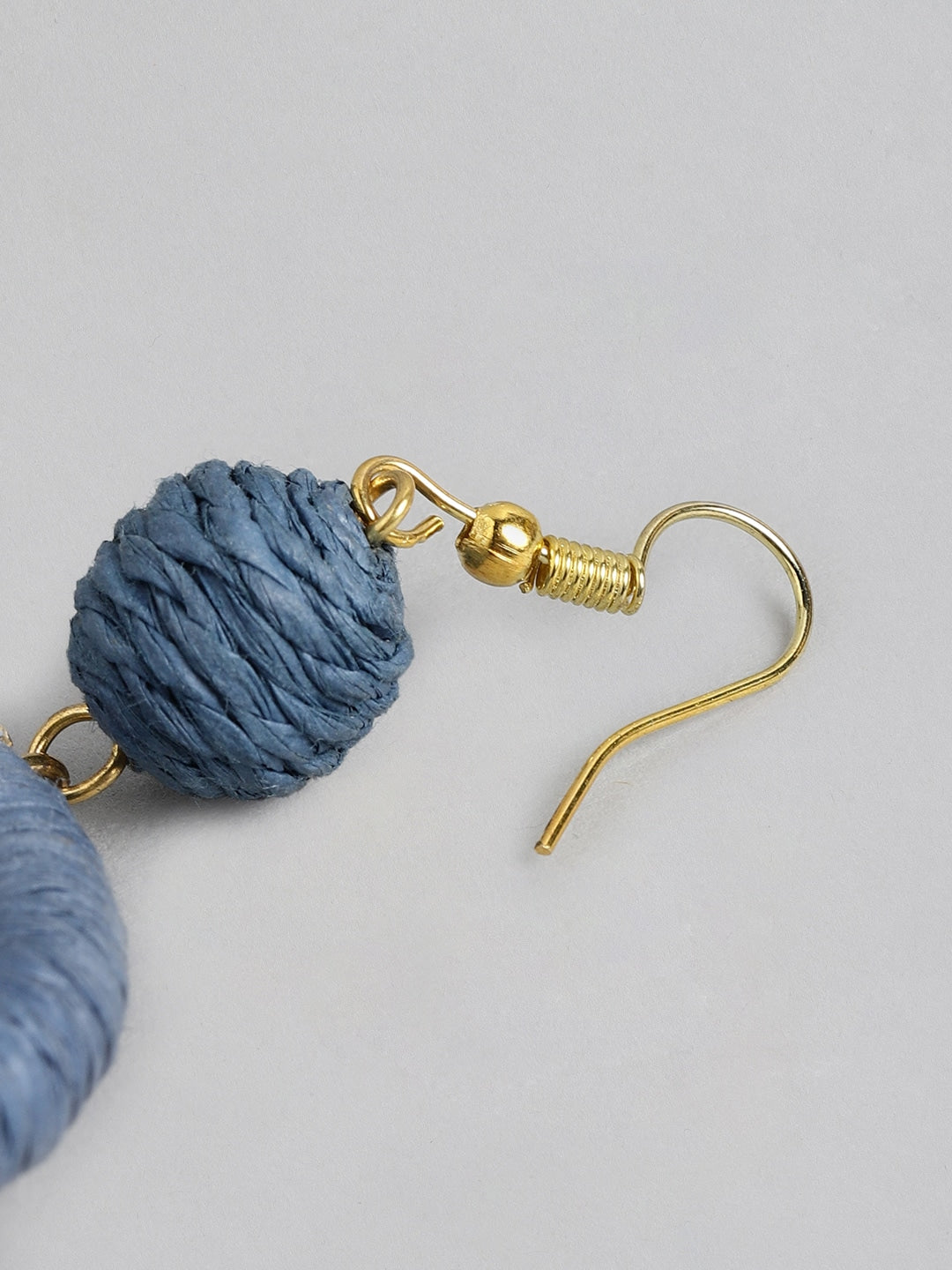 Blue Circular Drop Earrings